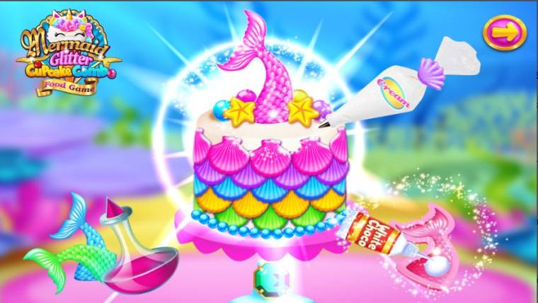 Create Unique Cupcakes And Deserts In Mermaid Glitter Cupcake Chef APK
